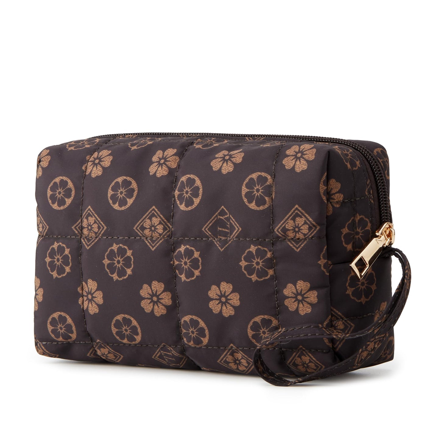 YTL Travel Makeup Bag, Puffer Cosmetic Bag for Women, Waterproof Puffy Padded Make Up Bags, Flat Open Portable Organizer Case Toiletry Bag Pouch Purse for Skincare, Brushes & Travel Essentials