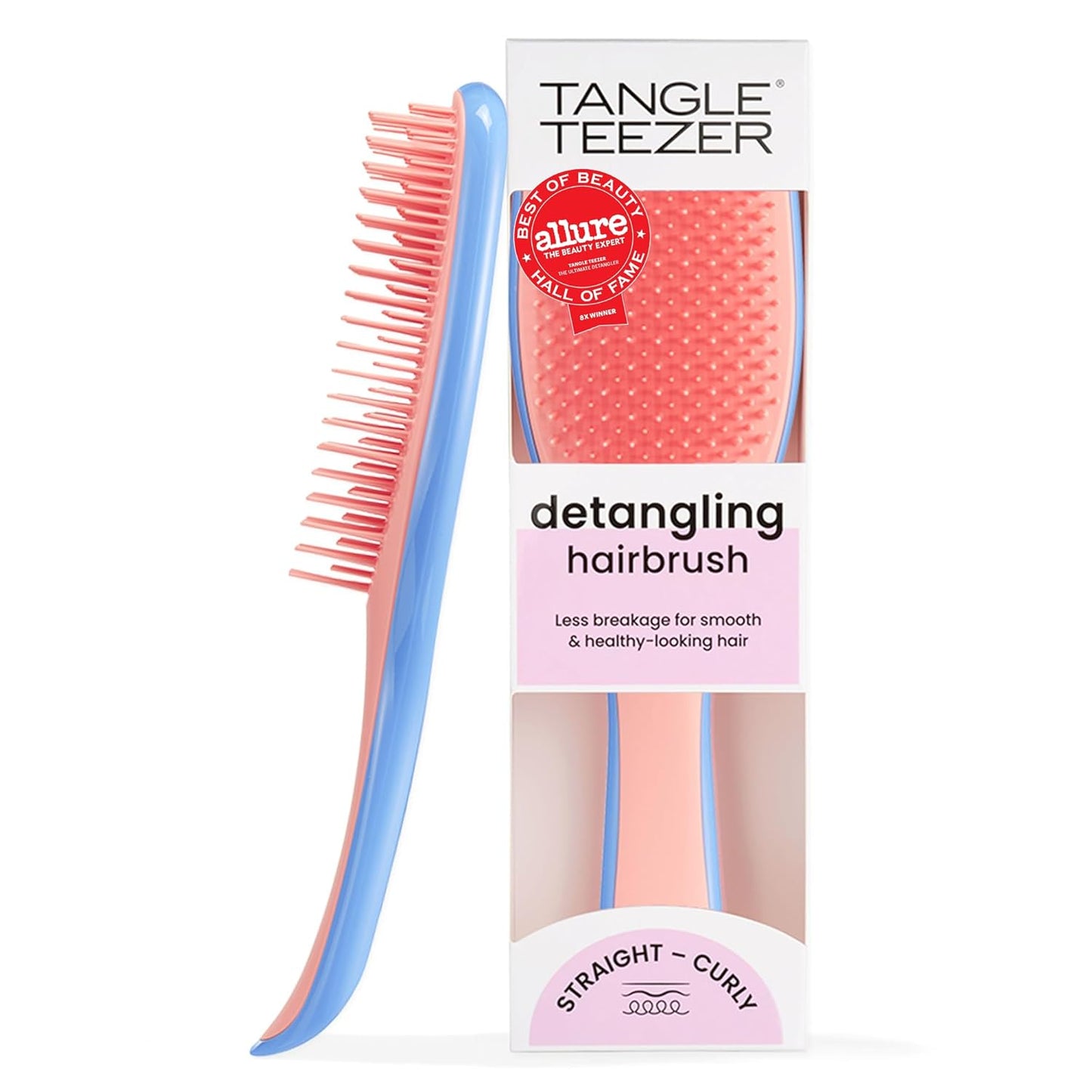 Tangle Teezer Ultimate Detangler Brush - Effortlessly Eliminate Knots & Reduce Breakage | Millennial Pink for All Hair Types
