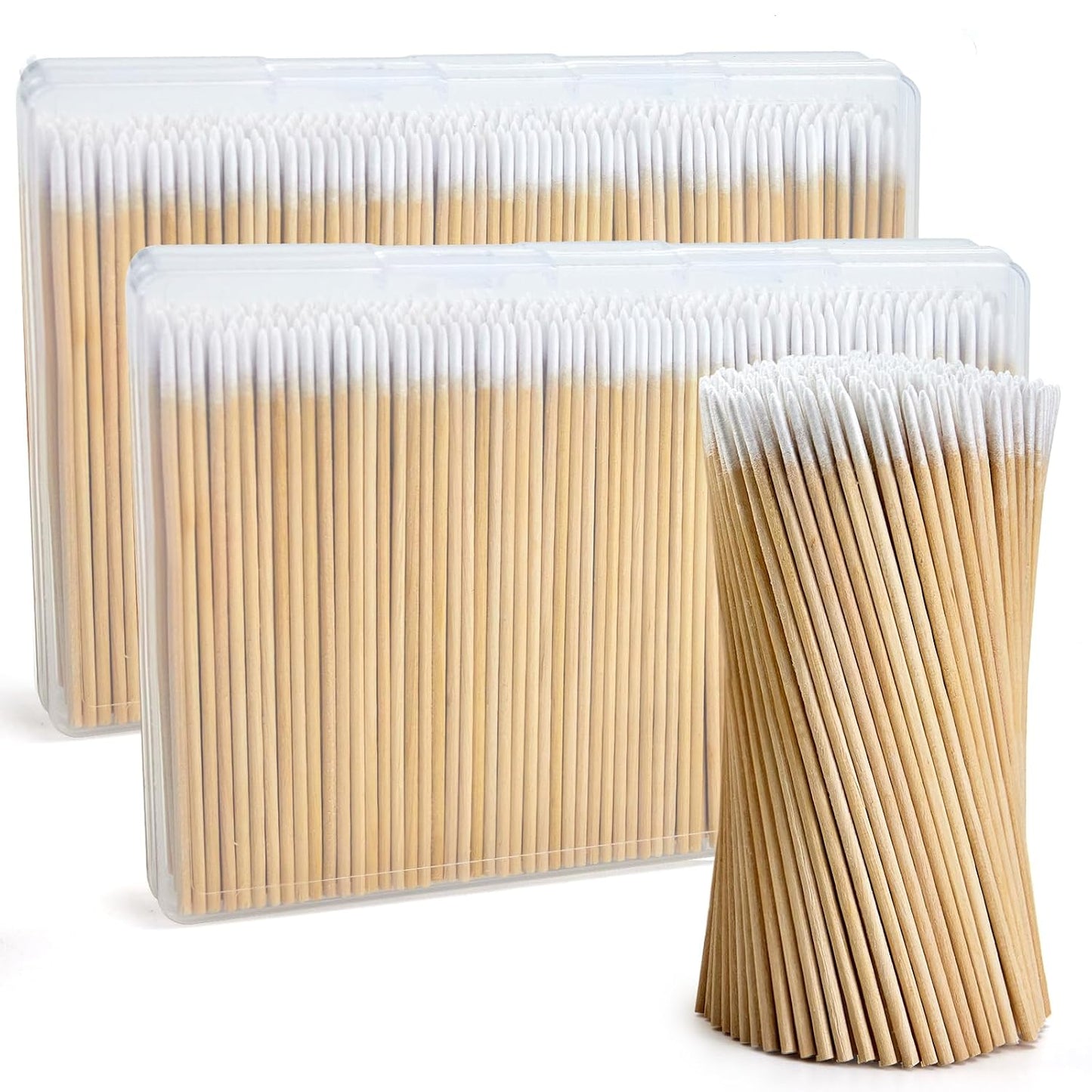 Pointed Cotton Swabs - Precision Microblading & Makeup Application | 200 Pcs with Wooden Sticks