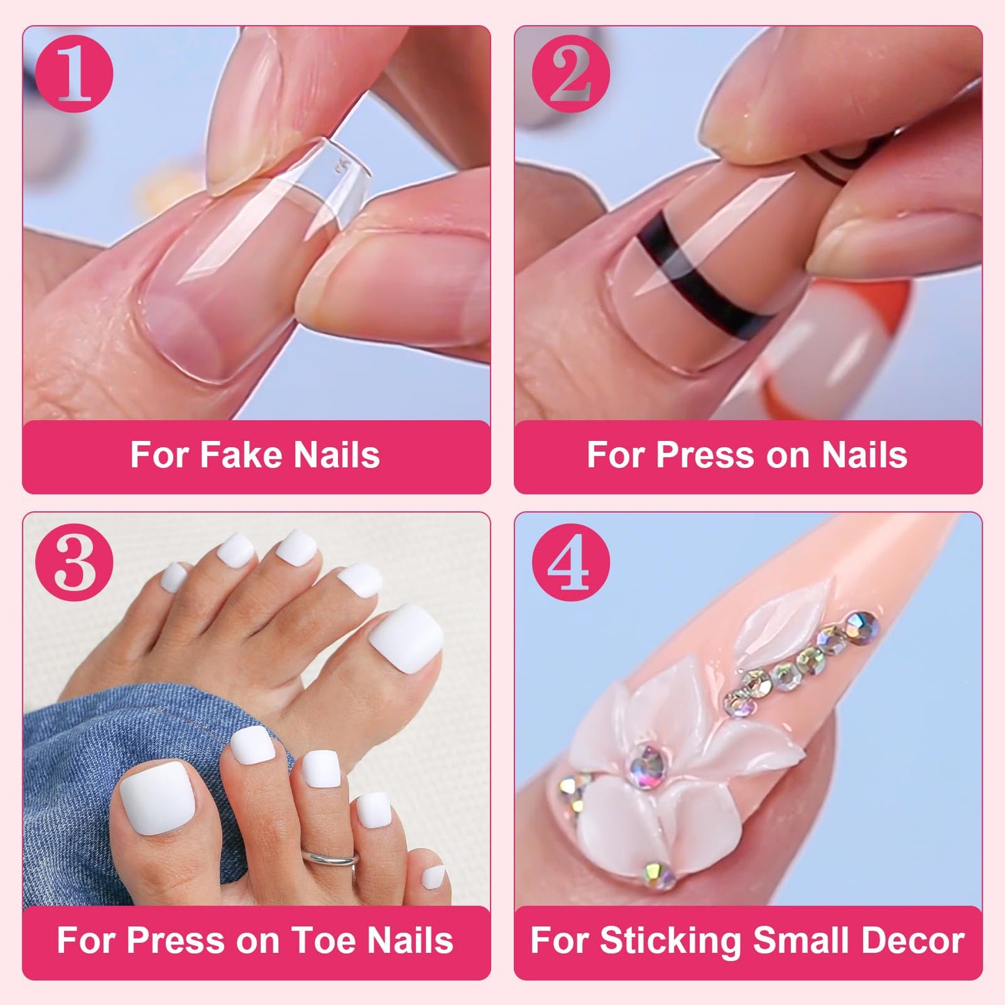 Makartt Super Strong Nail Glue for Acrylic Nails: 7ML 3 Pcs Brush on Nail Glue for Nail Tips Press On Nails Ultra Quick, No UV Lamp, Long-Lasting Hold for Nail Tips, Quick At-Home Manicure