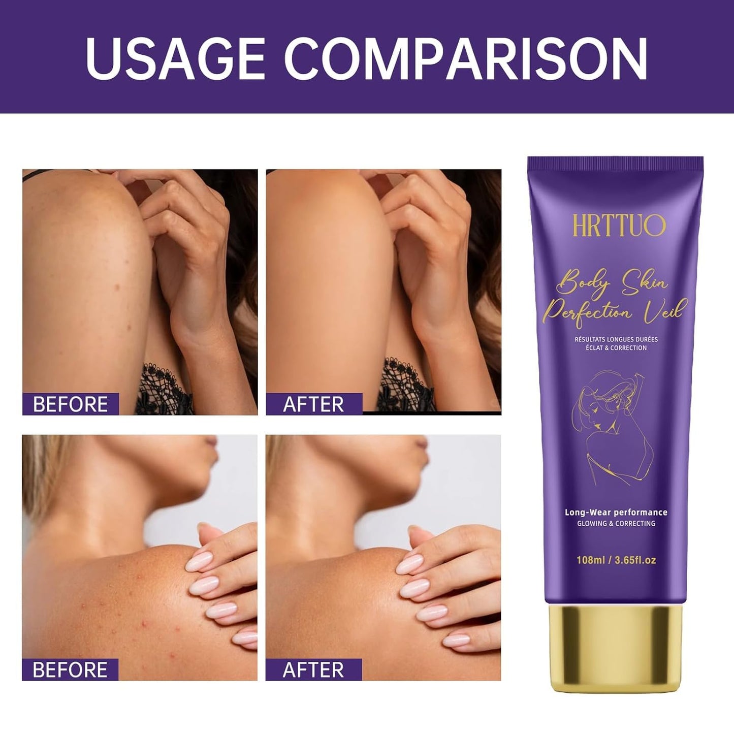 Tattoo Cover Up Makeup - Waterproof Full Coverage Body Concealer for Legs & Scars | Long-Lasting Natural Finish (Golden Radiance)