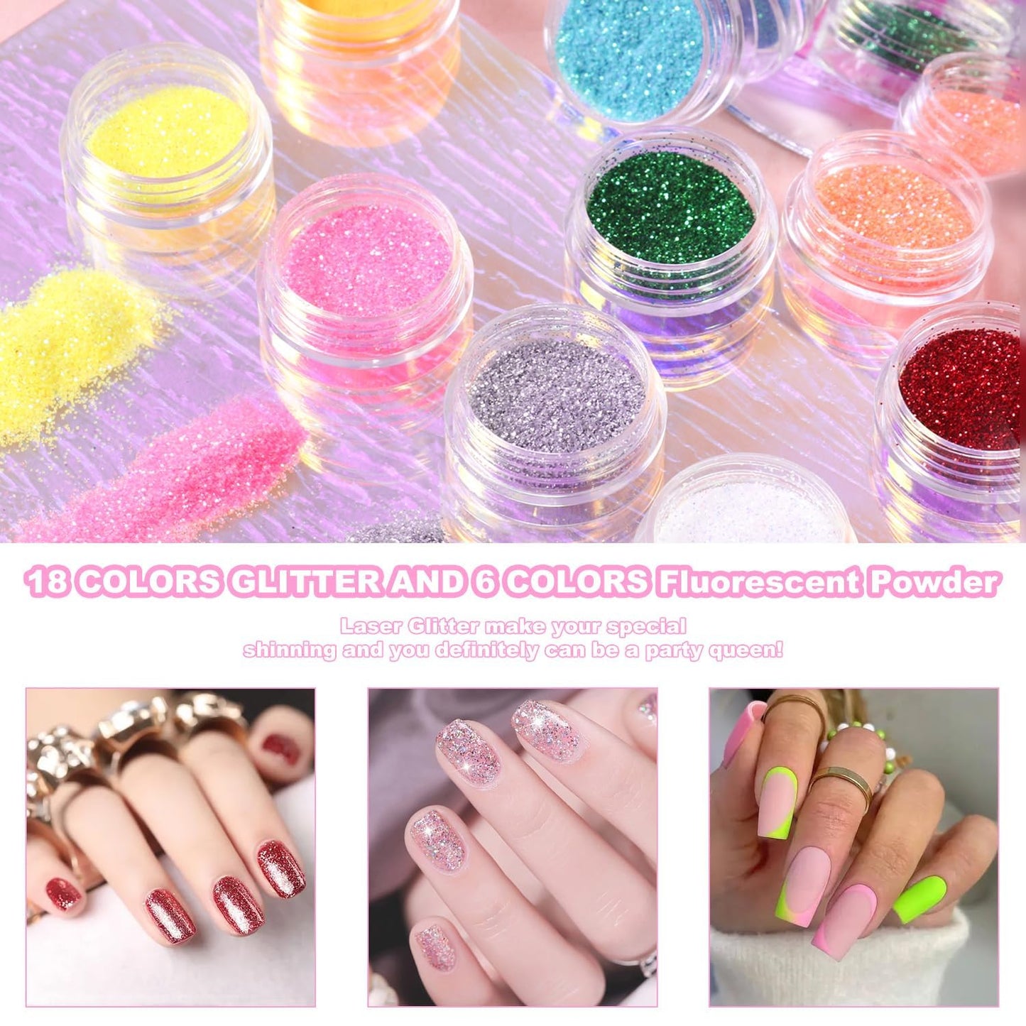 Acrylic Nail Kit for Beginners - Complete Drill Set with 12 Color Acrylic Powders | Home Salon Tools