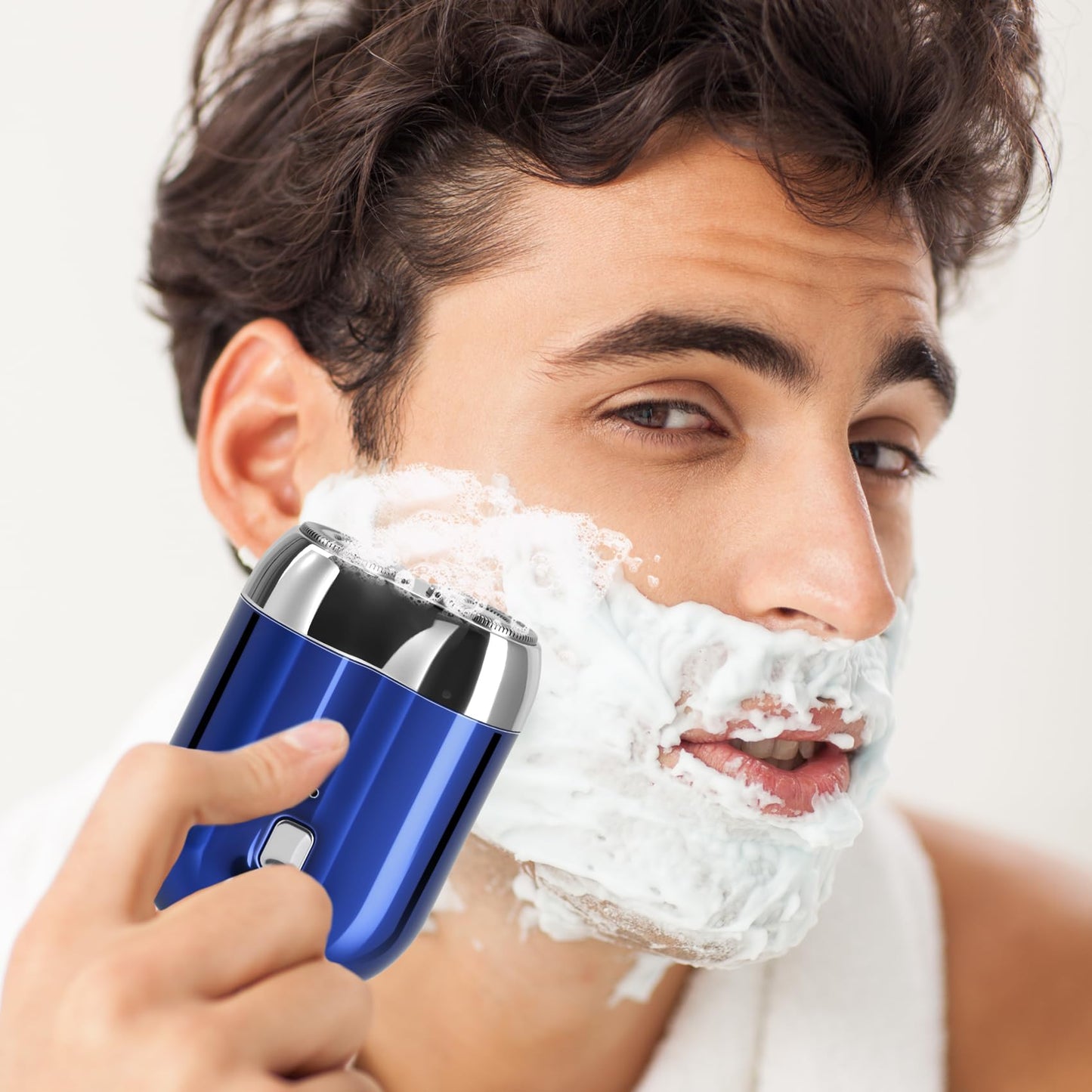 2026 New mini Electric Shaver for Men, Upgrade Pocket Dual Head Shaver, Portable Razor for Men, Rechargeable Waterproof Compact Travel Electric Razor, USB Close Battery shavers (Blue)