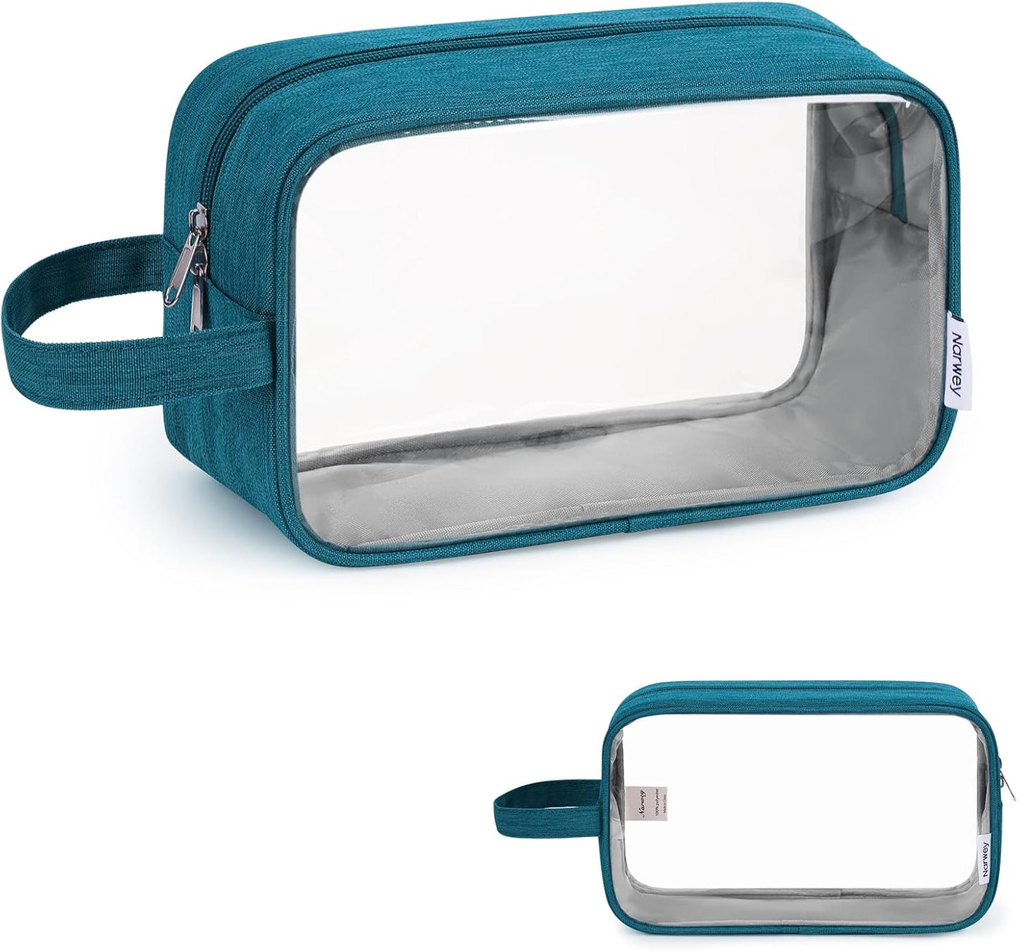 Travel Toiletry Bag for Women - Stylish Dopp Kit with Mint Green Checkerboard Design | Cosmetic & Makeup Organizer
