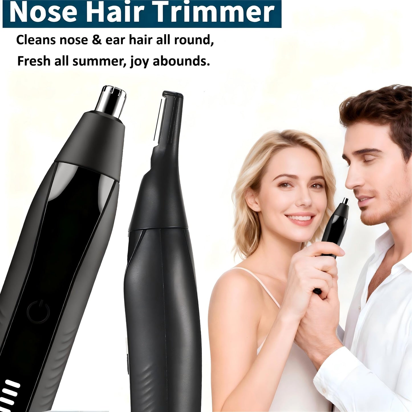 VBXBKC Ear and Nose Hair Trimmer for Men, 2025 Professional Painless USB Rechargeable Eyebrow & Facial Electric Hair Trimmer for Men Women, Powerful Motor, Dual Edge Blades (Black-UC01)