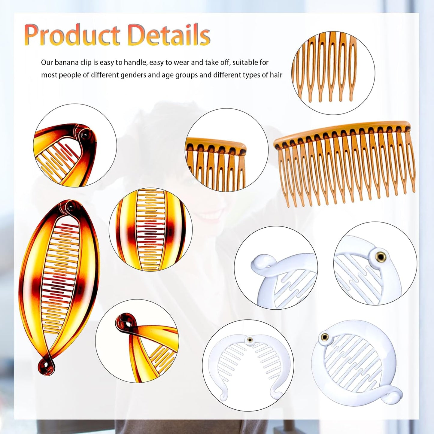 Banana Hair Clips Set - 18 Classic Fishtail & Ponytail Styles for Women | Versatile Hair Accessories
