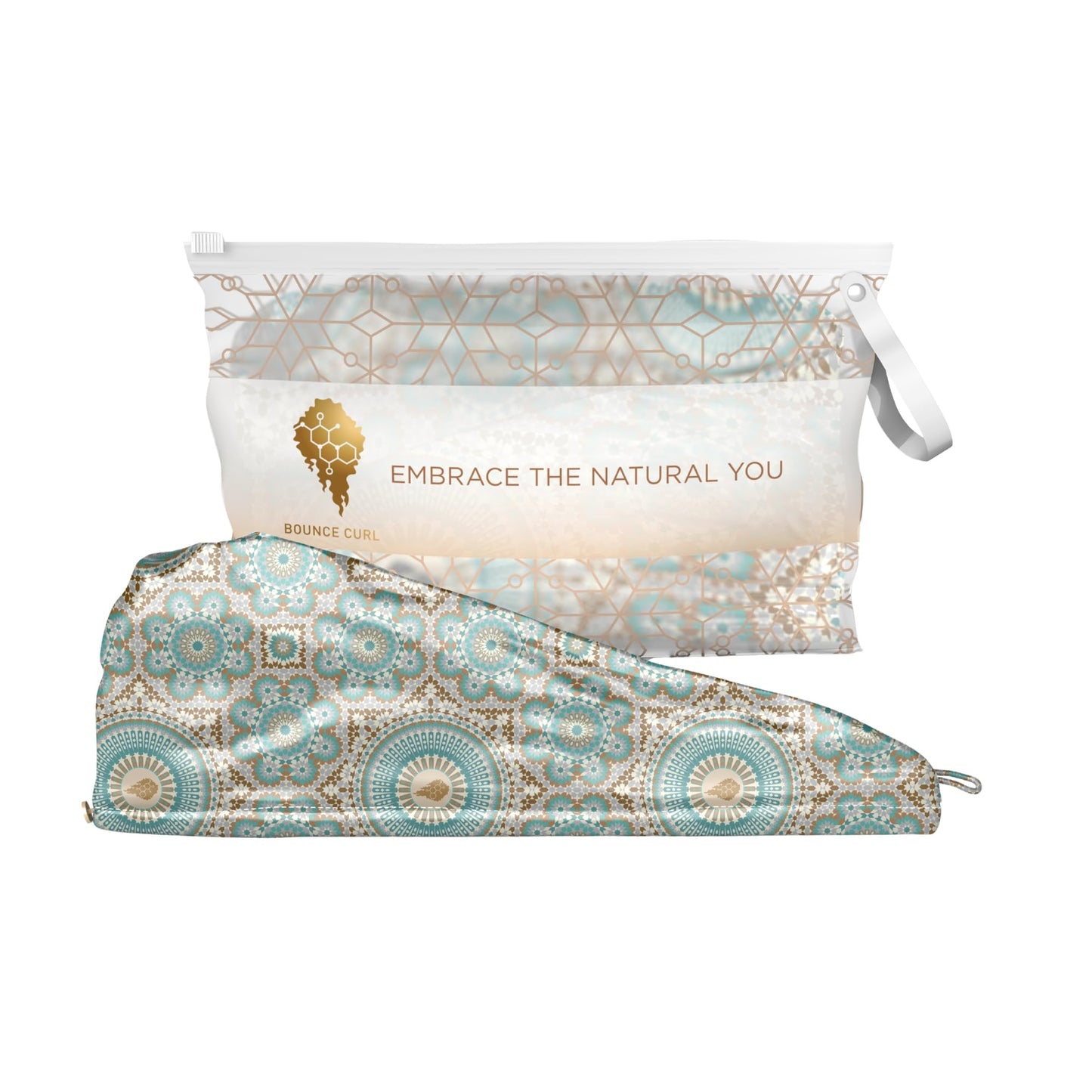 Bounce Curl Satin Microfiber Turban - Hair Towel for Curly Hair Fast Drying Plopping and Wrapping