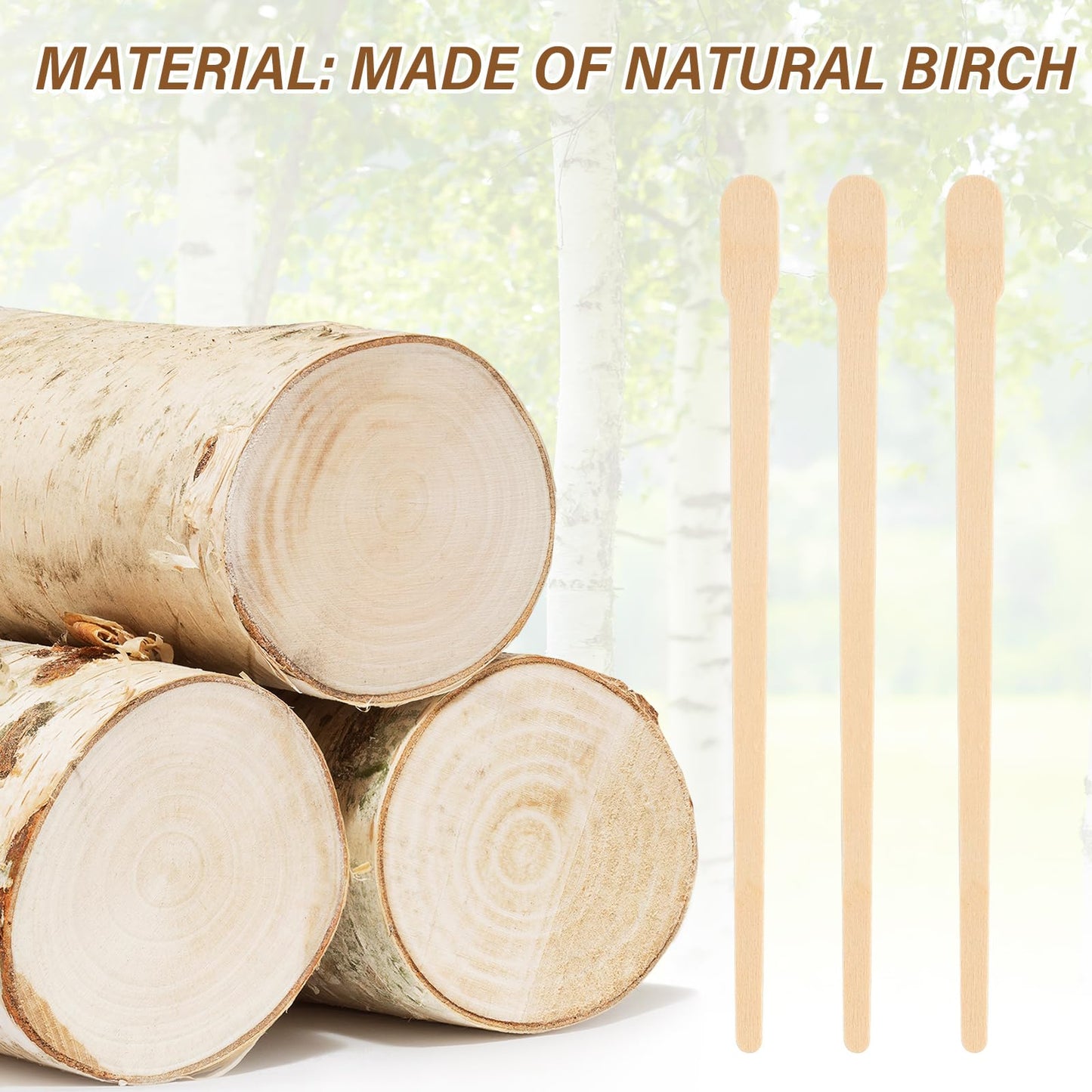 MMonDod Wooden Eyebrow Waxing Sticks with Handle, Small Wood Wax Sticks, Wax Sticks for Hair Removal, Wax Spatulas Craft Applicator Sticks for Eyebrow, Lip, Nose Waxing (600 Pcs)