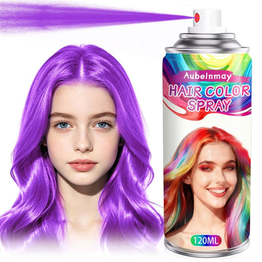 Temporary Purple Hair Color Spray, UV Glow Wash Out Hair Dye, Instant Hair Color for Women Men Kids, Pet Safe Hair Color Spray for Halloween Cosplay Party Festival