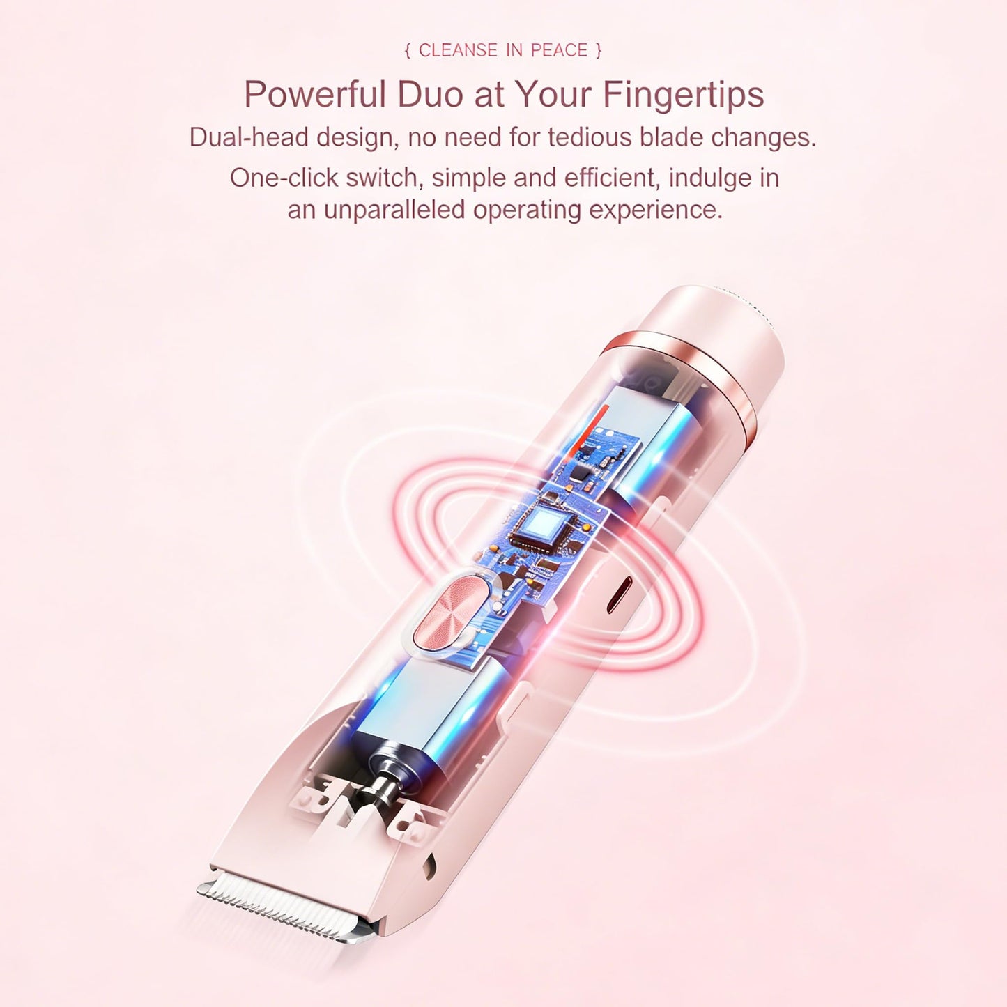 Bikini Trimmer for Women 2 in 1 Painless Electric Razors for Women 120 Min Cordless Runtime IPX7 Waterproof Rechargeable Bikini Shaver with Ceramic Blade for Bikini Body Face Underarm Arm Leg (Blue)