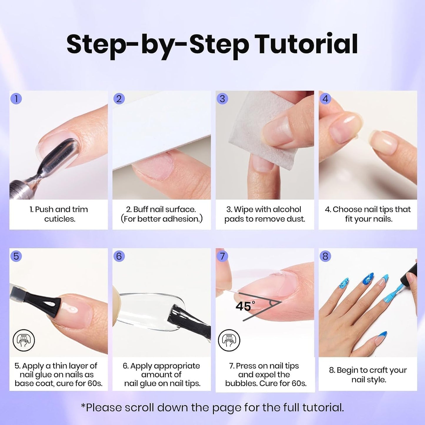 Beetles Gel Nail Tips - 576 Pcs Short Almond Acrylic False Nails | 12 Sizes, Easy DIY Press-On Extensions