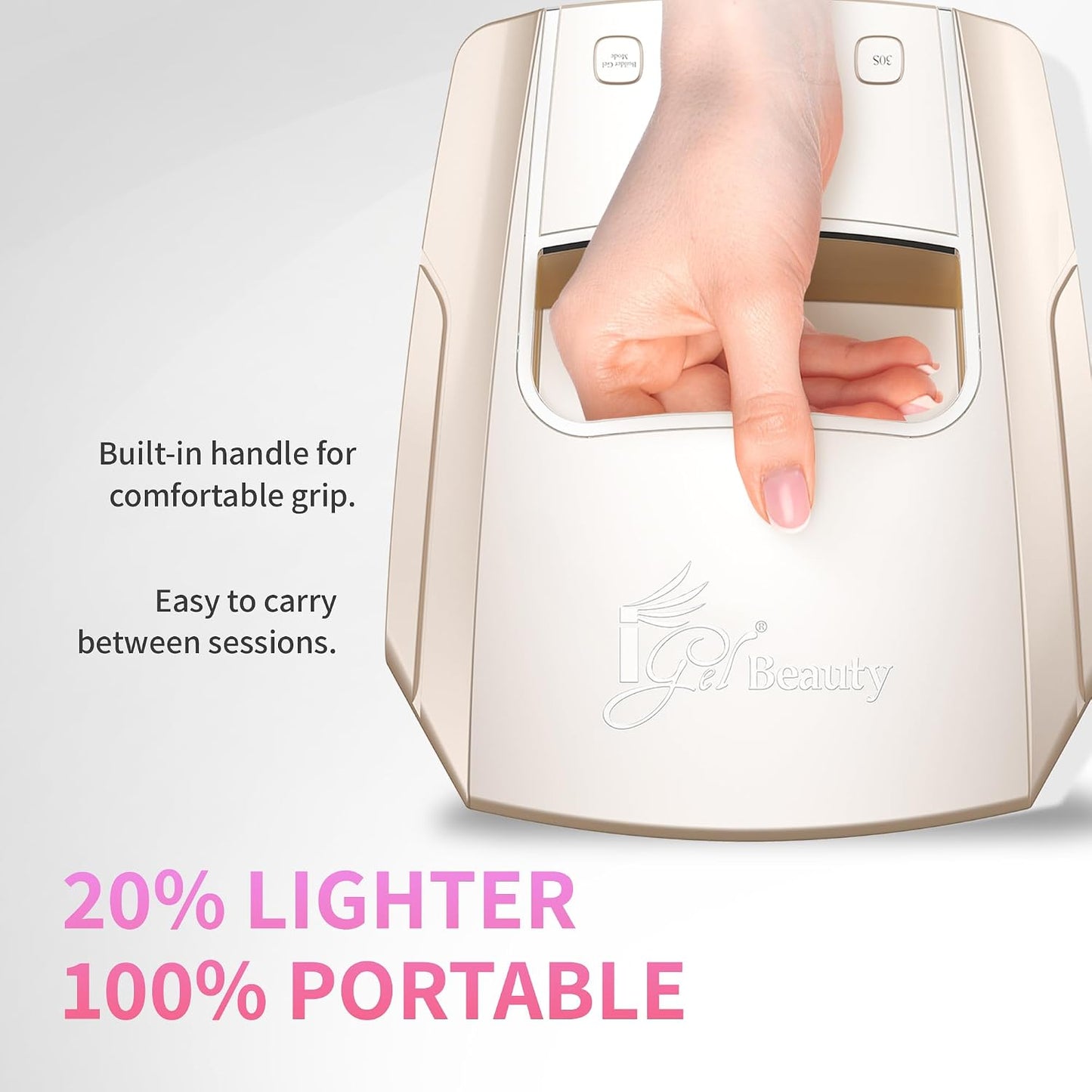 iGel Beauty Hybrid PRO 3.0 XL UV/LED Nail Lamp - Wireless 48W Nail Dryer with Smart Timer & Extra Wide Curing Area | Cordless Design, 9000mAh Battery