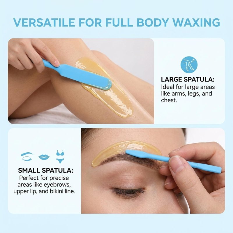 6Pcs Silicone Wax Stick, Silicone Stirring Stick Non-Stick Wax Spatulas Set, Reusable Hard Scraper Applicator, Spatula Hair Removal Sticks for Beauty Cosmetics Home Salon Body Use