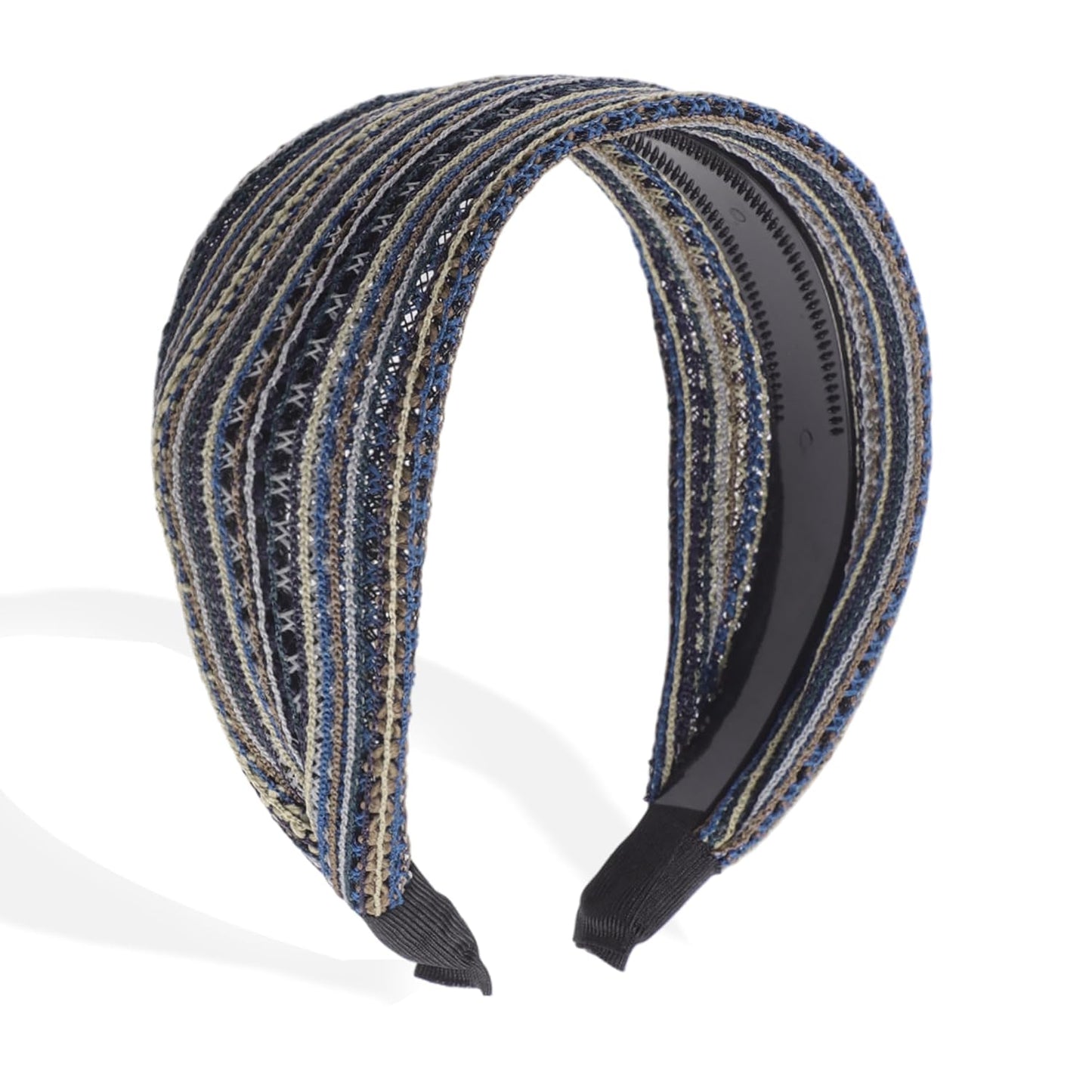 Wide Headbands for Women - Non-Slip Extra Wide Bohemian Thick Design | Black Color