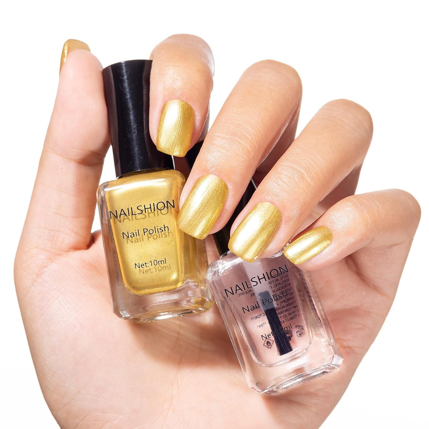 Clear Top Coat & Sheer Pink Base Coat Nail Polish Set - Strengthening Anti-Chip Formula, Quick Dry, Salon Quality