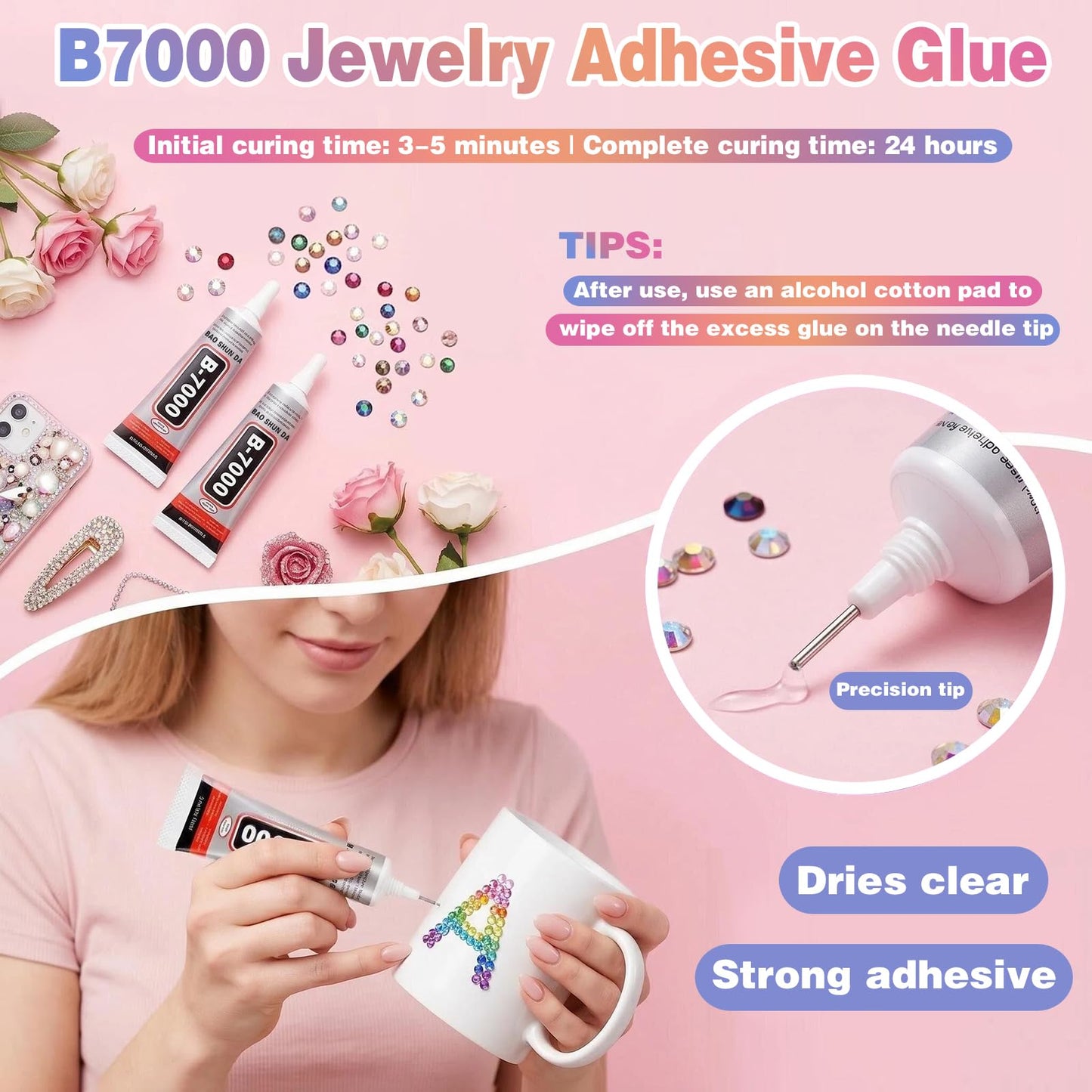 OGACRLA 42000Pcs Bedazzling Kit 40 Colors Resin Jelly Resin Rhinestones for Bedazzling with Tweezers, 3mm Bedazzler Kit with 3Pcs B7000 Jewelry Glue for Tools, DIY Arts, Bedazzled Nail & Crafts Gifts