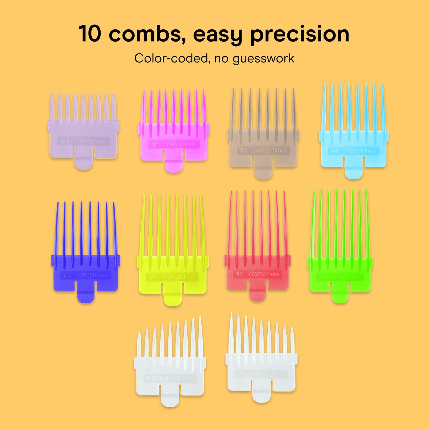 Conair Men Lithium-Ion Rechargeable Clipper & Hair Trimmer, 17-Piece Haircut Kit with Color-Coded Combs, USB-C Quick Charge, HC379GL
