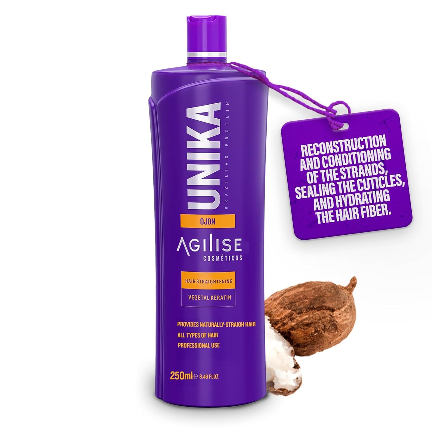 AGILISE UNIKA Hair Straightening Cream - Formaldehyde-Free Brazilian Blowout | Smoothing Treatment, 33.8 fl oz / 1L