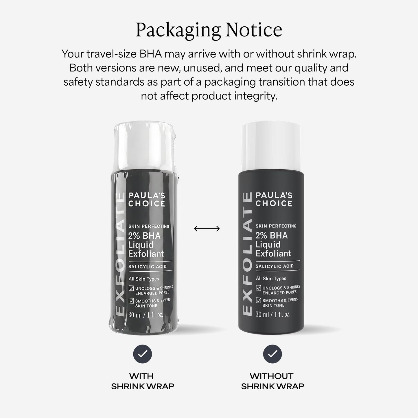 Paula's Choice Skin Perfecting 2% BHA Liquid Salicylic Acid Exfoliant, Gentle Facial Exfoliator for Blackheads, Large Pores, Wrinkles & Fine Lines, Travel Size, 1 Fluid Ounce