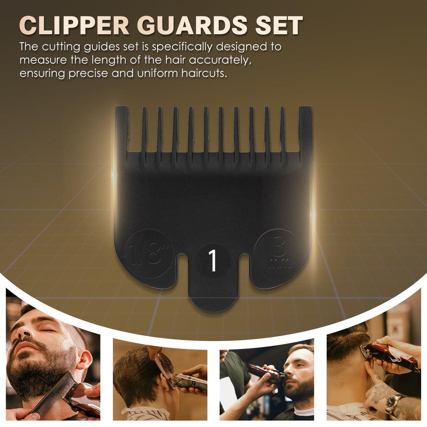 For Wahl #1 Guide Comb Attachment 1/8"(3.0 mm), Replacement Guide Comb Compatible with Wahl clipper guards set Hair Clipper and Trimmer,Cutting Guard Attachment Model 3114-001,Black(2 Pack)