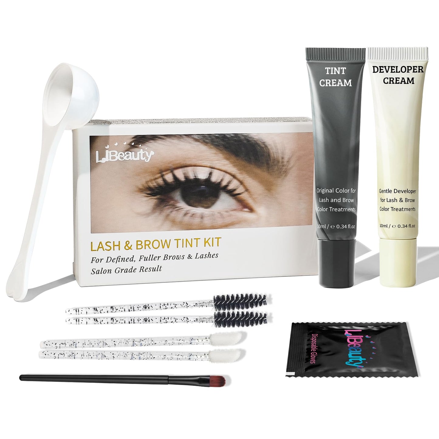 Libeauty Lash Color Kit - Black Eyelash & Eyebrow Coloring, Natural Results Lasts Up to 4 Weeks, Easy DIY Use for Salon & Home, Gentle Formula 10ml
