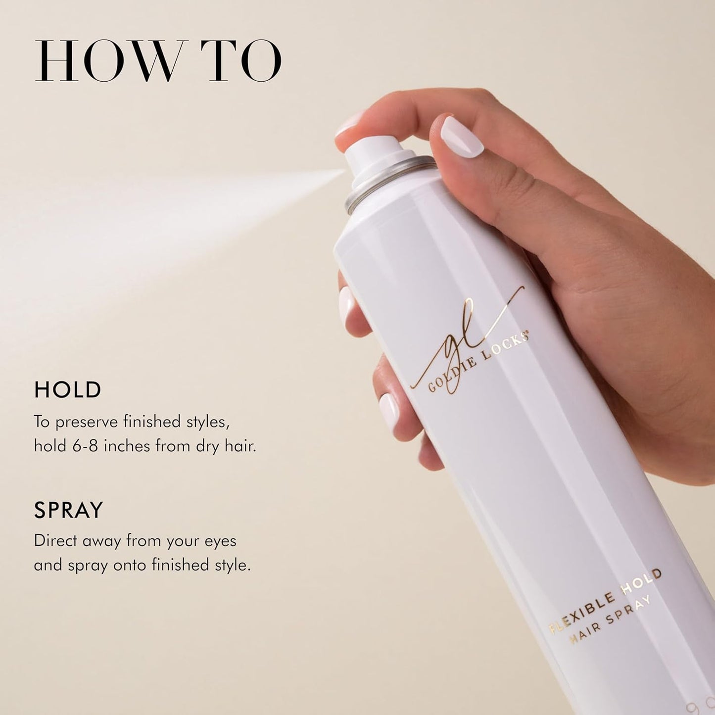 Goldie Locks Flexible Hold Hairspray - Lightweight, Humidity Resistant Formula | 9 oz, Brushable Finish