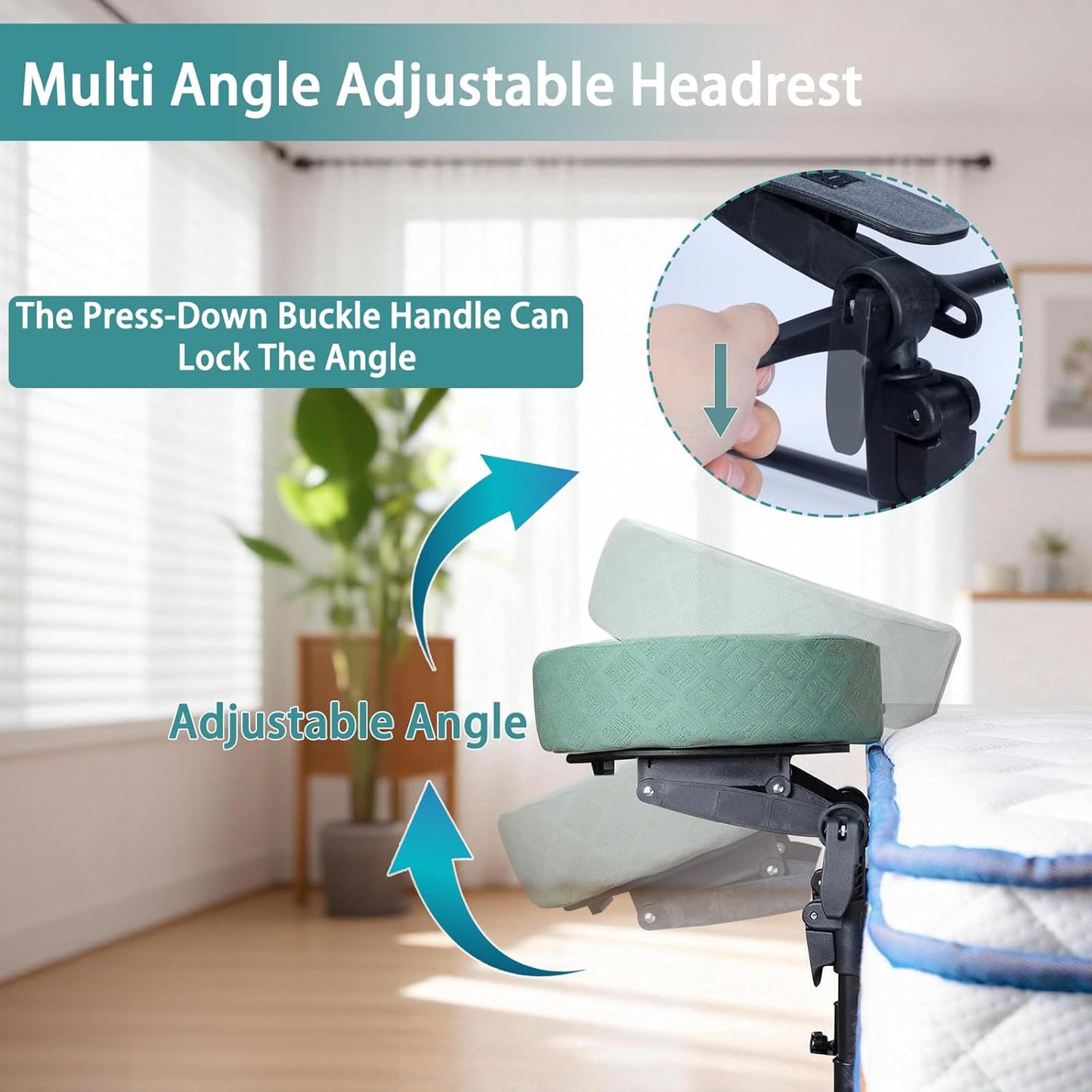 Adjustable Massage Headrest Pillow - Face Down Support for Eye Surgery | Portable Cradle (Black, 6-17 IN)