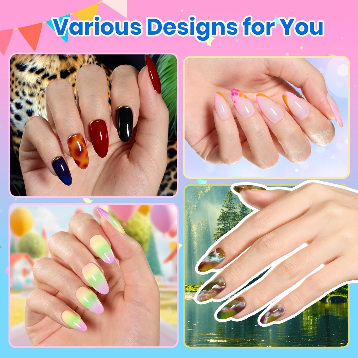Beetles Gel Nail Polish Kit with U V Light - 80Pcs Color Enchantment 55 Colors Gel Nail Kit with Everything Base Top Coat Beginner Starter at Home Nails Kit Manicure DIY Salon Tools Gifts for Women