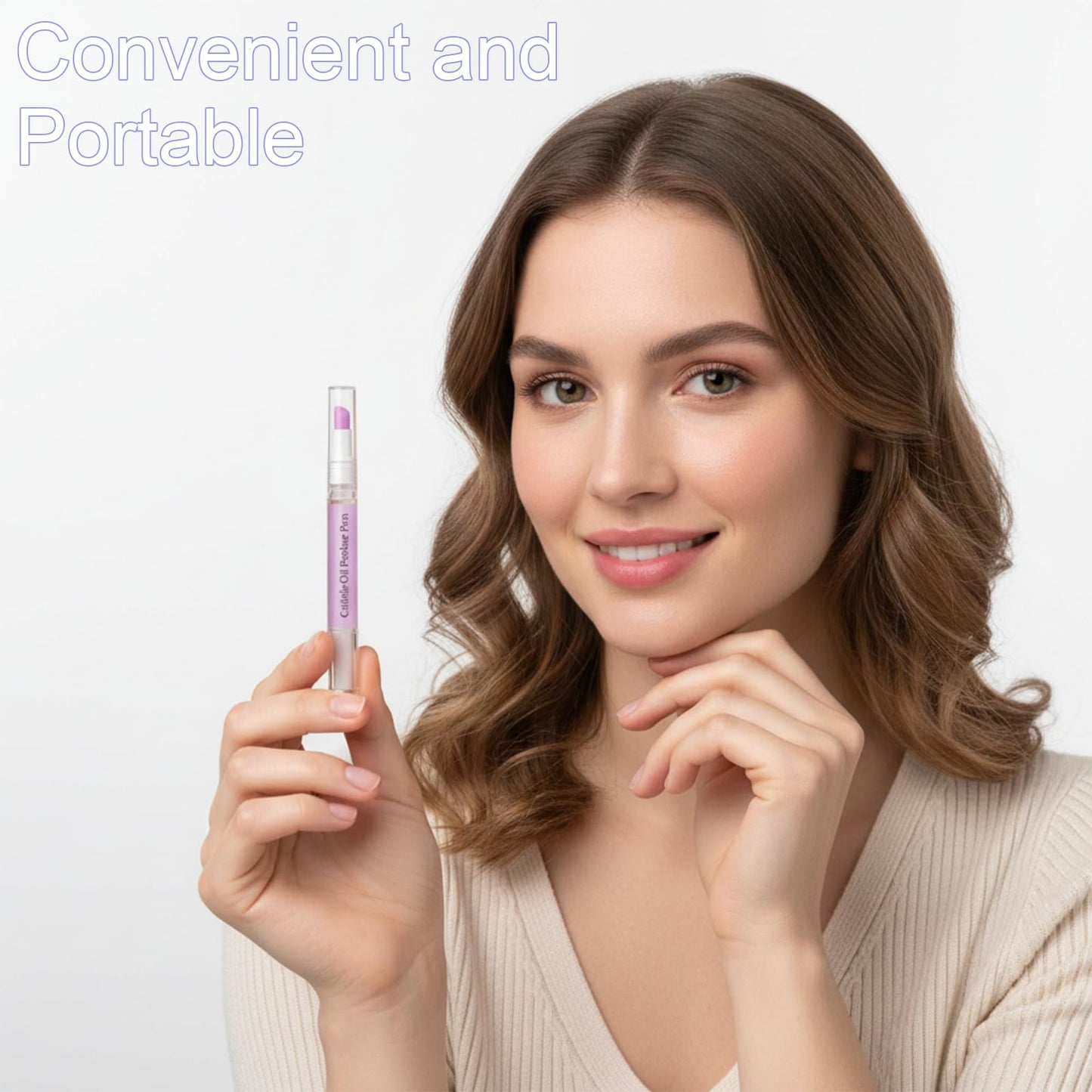 Eagyrosi Transparent Cuticle Oil Pen for Nails - 2 Pack with Pusher, Transparent Bottle, for Manicure & Pedicure, Moisturizes & Strengthens Dry & Damaged Nails
