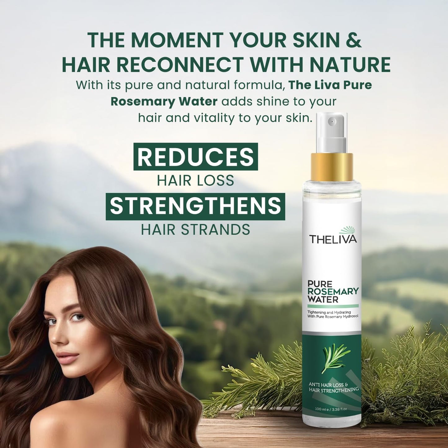 THELIVA Rosemary Water – Organic For Hair Growth Spray & Tonic | Anti Hair Loss&Dandruff | Scalp Treatment For Hair Growth | Korean Scalp Treatment | Natural Hair Spray Organic No Chemicals 3.38 oz