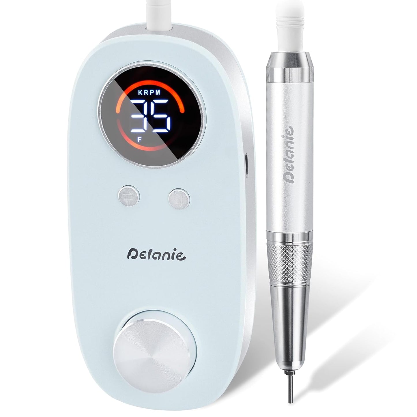 Rechargeable Nail Drill - 35000 RPM Efile for Acrylic & Gel Nails | Portable Electric Manicure & Pedicure Tool, Blue