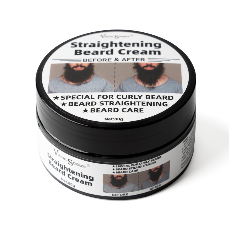 visualsource Straightening Beard Cream, 2.8oz Effective Styling Conditioner Mustache Cream Supplies To Straighten Reducing Frizz Coarse Moisturizing Softening Natural