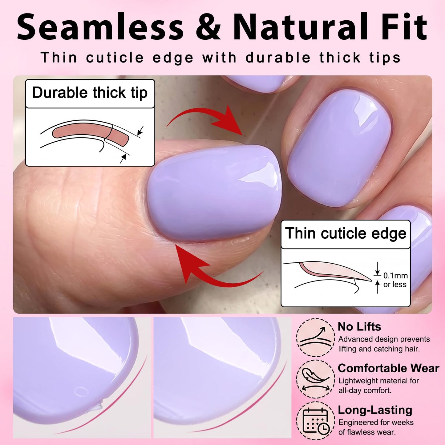 240pc Extra Short Press on Nails Square Fake Nails with Glue Tabs, Purple Nails Press ons Short Glue on Nails Squoval Acrylic Nails Stick False Nail Artificial Fingernail for Women Girls