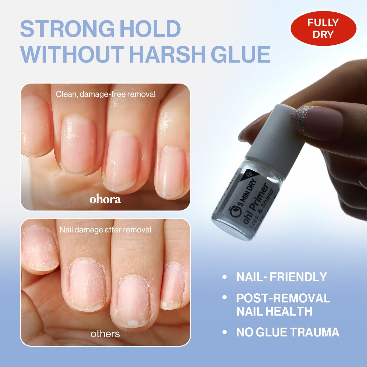 ohora Gel Press On Nails (NP Lemon Chrome) | Medium Almond, Chrome French, Yellow | 100% Real Gel, No UV Lamp, No Glue, Non-Toxic | 15 Sizes, 30 Tips | 14-Day Waterproof, Beginner Friendly