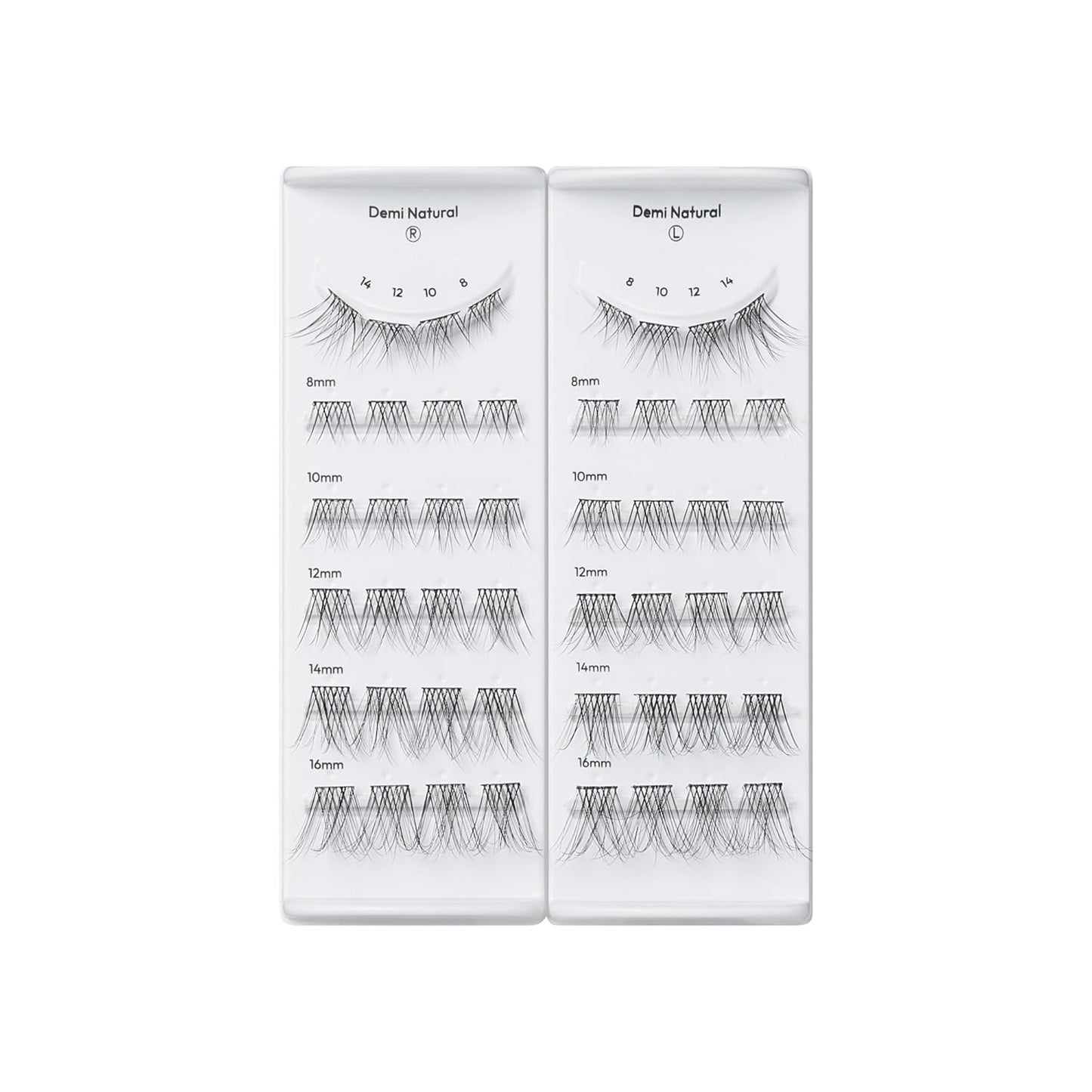 Kiss Impress False Eyelashes - Demi Natural Lash Clusters, 48 Pre-Glued, 8mm-16mm | Contact Lens Friendly, Reusable