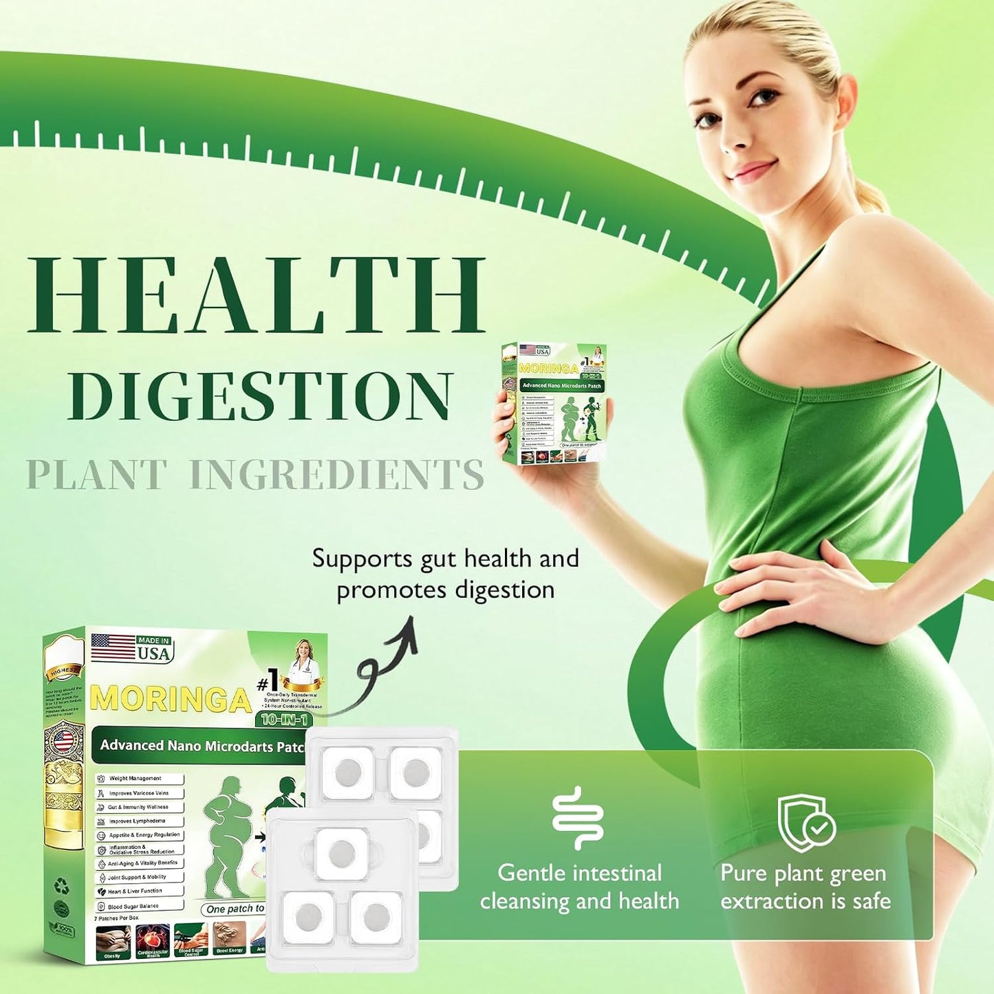 Moringa 10-in-1 Advanced Nano Microdarts Patch | Natural Skin Treatment for All Skin Types (3 Boxes)