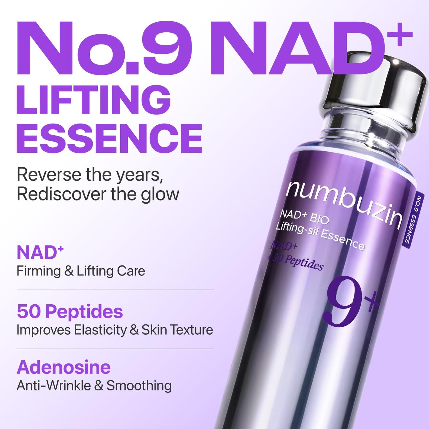 Numbuzin No.9 NAD+ Peptide Lifting Serum - Firming Anti-Aging Formula for Face & Body | 1.01 Fl Oz