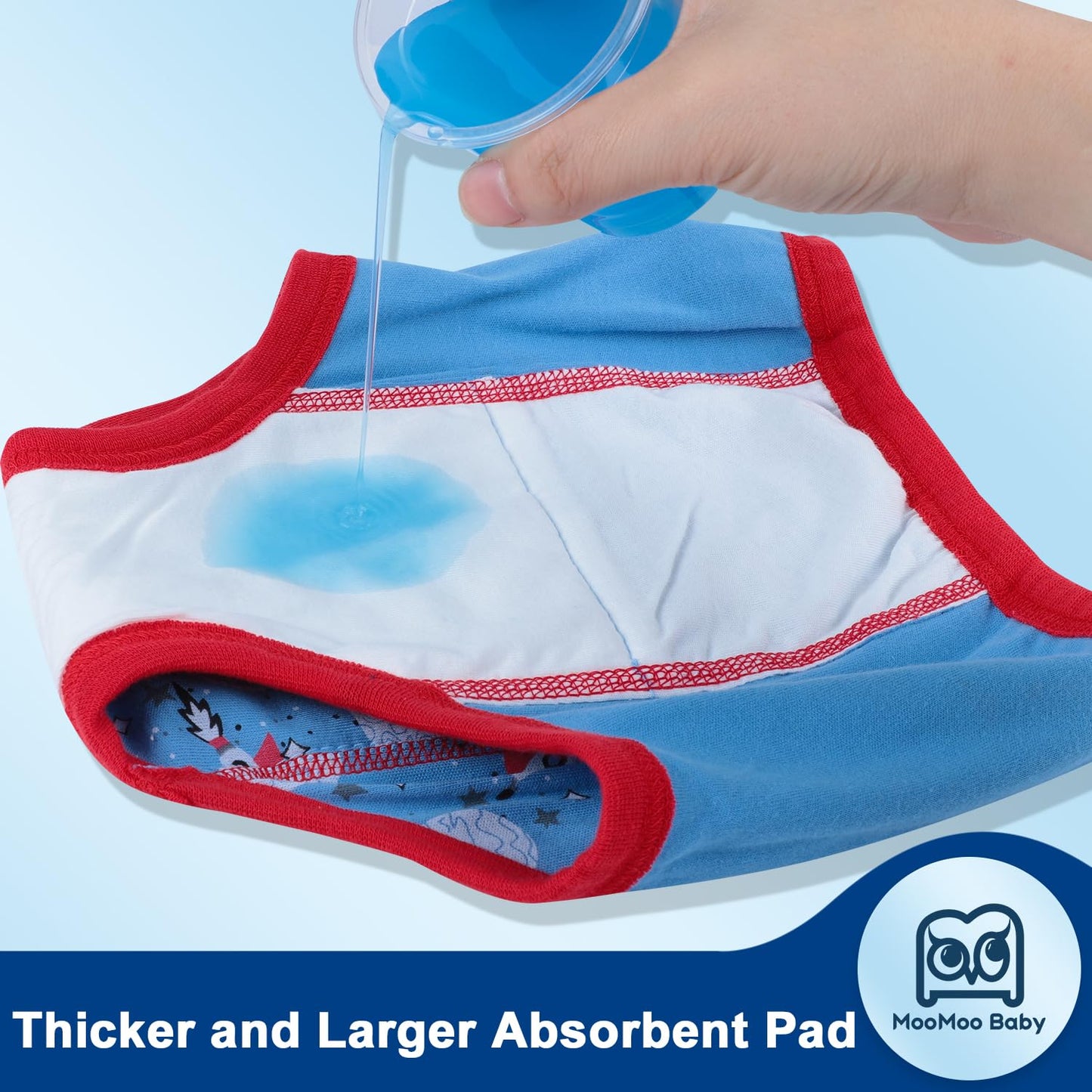 MooMoo Baby Training Underwear 10 Packs Absorbent Toddler Potty Training Pants for Boys and Girls Cotton 4T