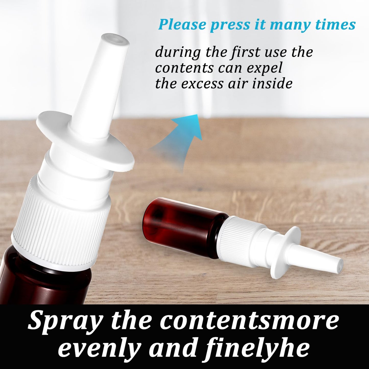 Josojoou 10ML Nasal Spray Bottle 10 Pcs Fine Mist Sprayers Bottles Refillable Atomiser Empty Nose Spray Bottle for Perfume Essential Oils Wound Disinfectant(Brown)