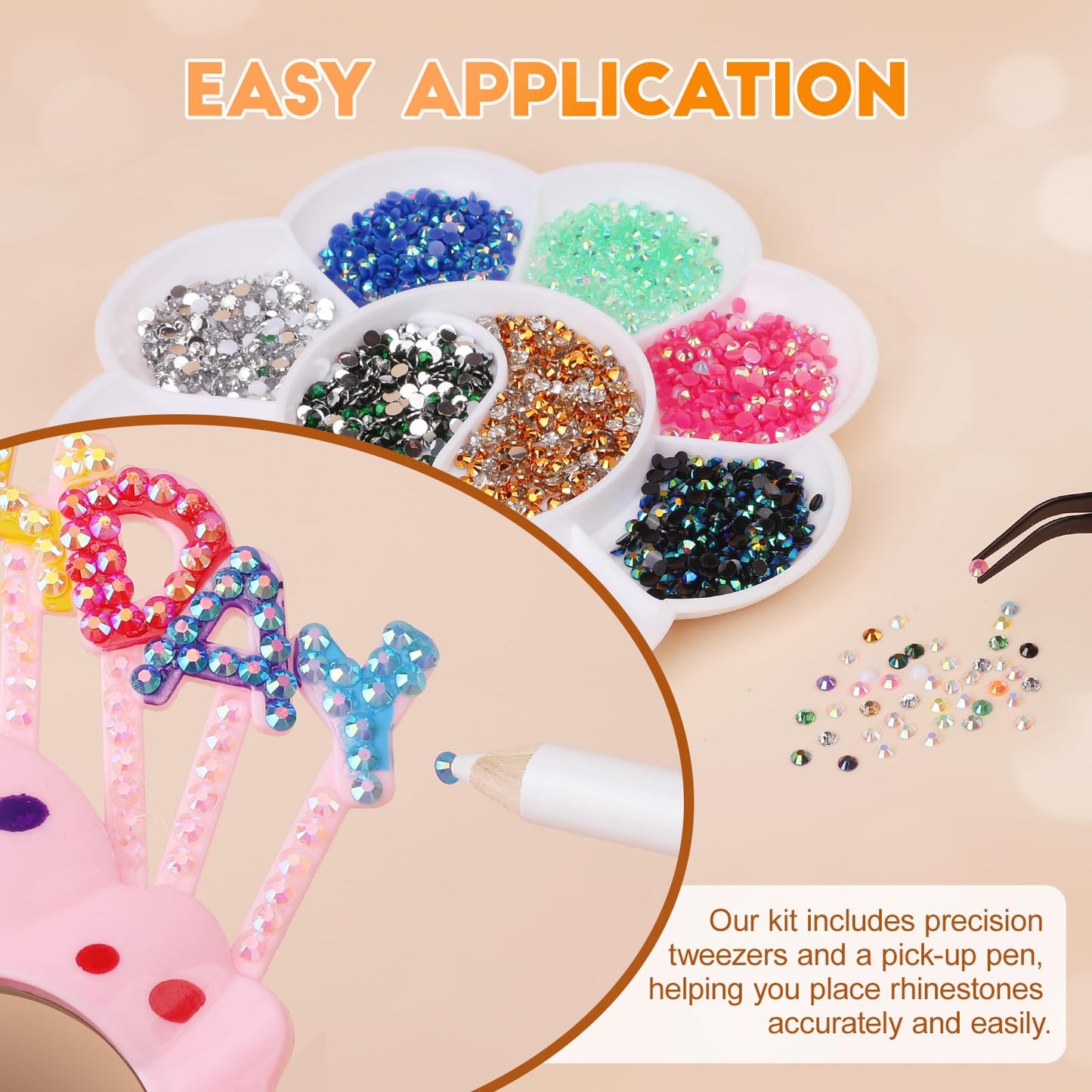 32000Pcs Bedazzler Kit with Rhinestones, Bedazzling Kit 40 Colors 3mm with 2Pcs B7000 Rhinestones Glue, Jelly Rhinestones for Bedazzling Crafting Nail