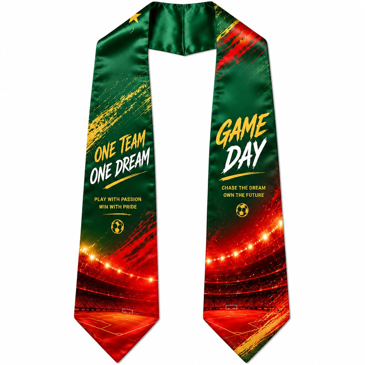 HX Graday Portugal Style Soccer Fan Scarf Shawl, Country Inspired Football Supporter Wrap, Stadium Cape for Game Day Party