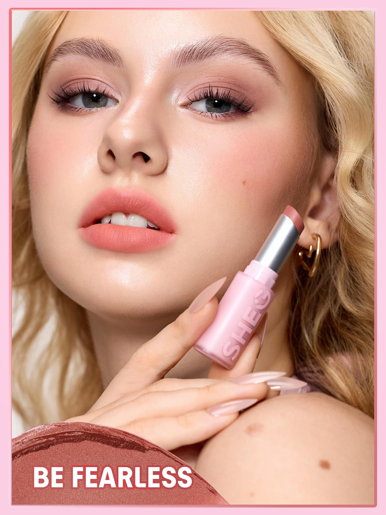 SHEGLAM Lip Veil Cushion Lightweight Lipstick Matte Soft High Pigmented Long-Lasting Lipstick-Be Fearless