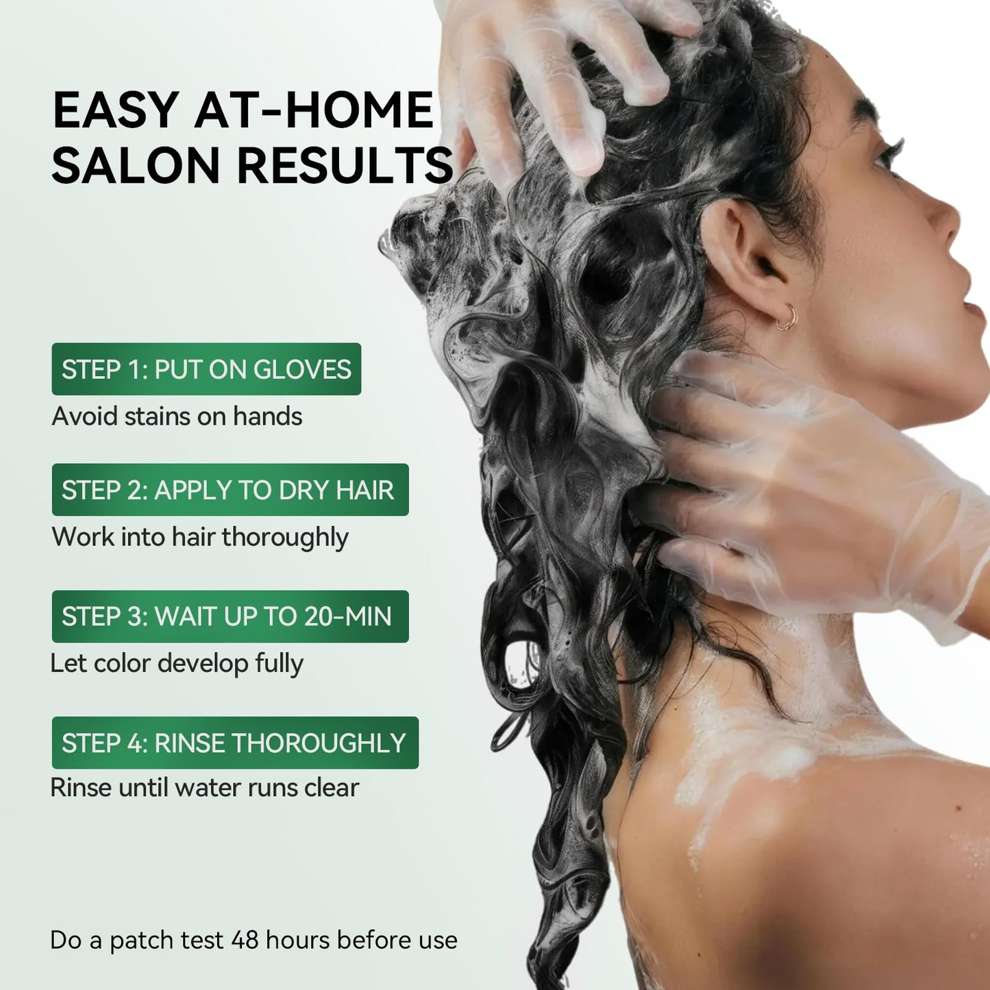 Limer Black Hair Dye Shampoo for Gray Hair, 3-in-1 Color Shampoo, 6 Herbal Extracts, 100% Grey Coverage, Non-Staining, 6-8 Weeks Lasting, for Women & Men, Shampoo para Pintar el Cabello, 460ml