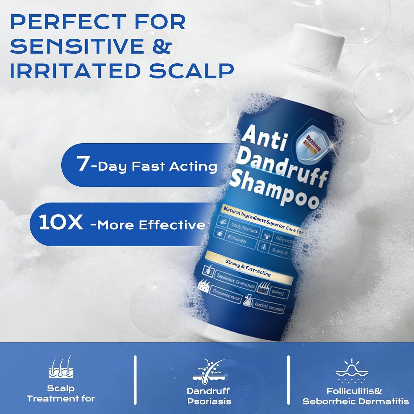 Ketoconazole Anti-Dandruff Shampoo - Scalp Treatment for Seborrheic Dermatitis & Psoriasis | Itchy Scalp Relief, Hydrating Care for All