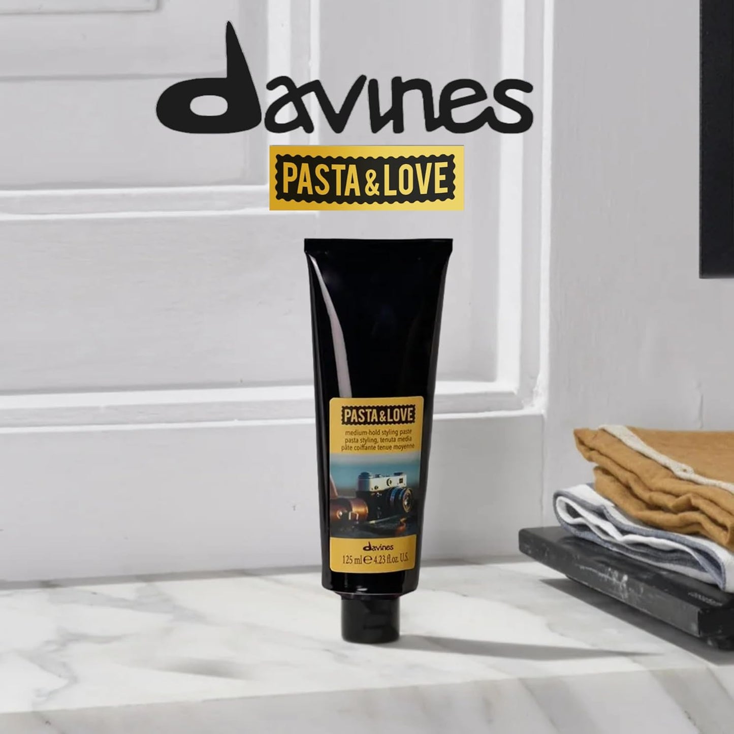 Davines Medium-Hold Styling Paste - Workable Hair Paste for Versatile Men's Styling | Satin Finish, 4.23 Fl Oz