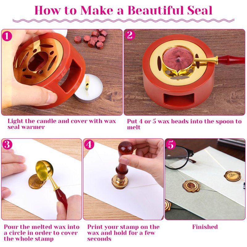 Sealing Wax, Paxcoo 312pcs Sealing Wax Kit with Warmer, Spoon for Stamp Letter Seal