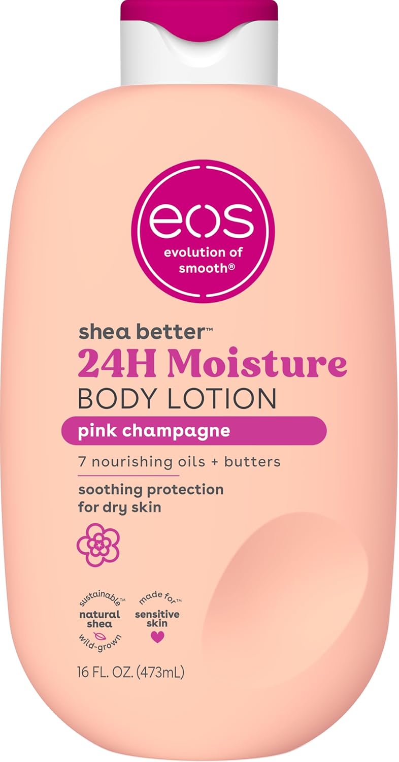 Eos Shea Better Body Lotion - Vanilla Cashmere, 24-Hour Moisture, Lightweight & Non-Greasy | 16 fl oz