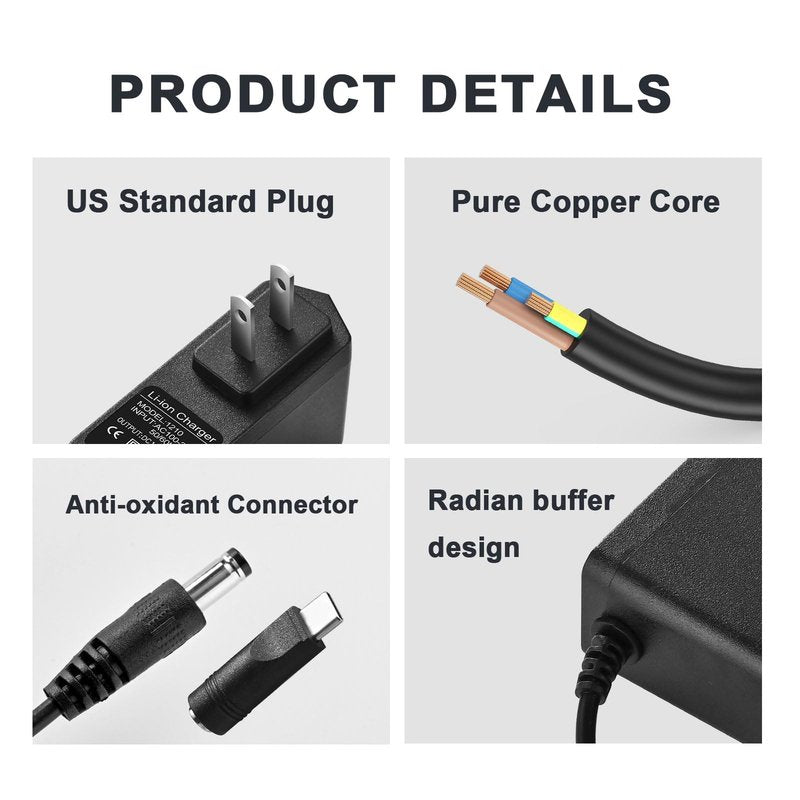 12V Charger AC/DC Power Cord for EverStart Maxx Jump Starte Battery Charger Compatible with AVAPOW Ever Start Max J7CCE J7CE 800A 800 Peak Amps Battery Car Jump Starter