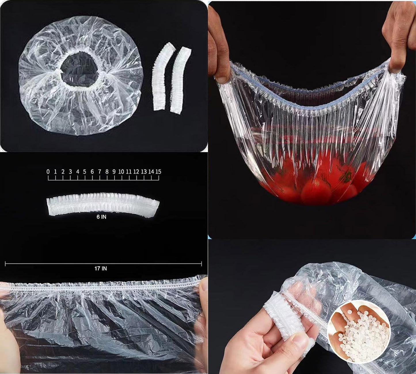 Disposable Shower Caps - 100 PCS Waterproof Plastic Hair Caps for Women | Thick Elastic Design for Travel, Spa & Salon Use - 20.5"