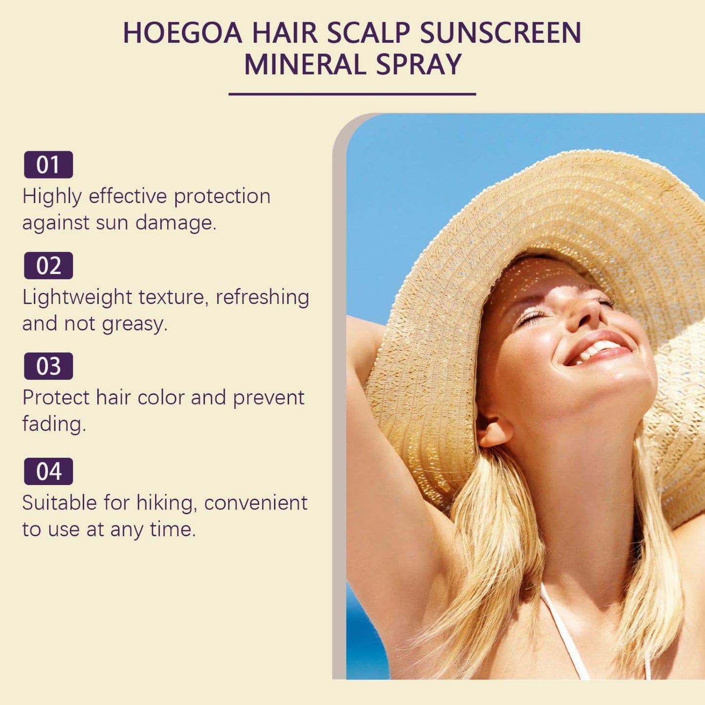Hair and Scalp Sunscreen Spray SPF 30 - Non-Greasy UV Protection | Prevents Color Fade & Dryness